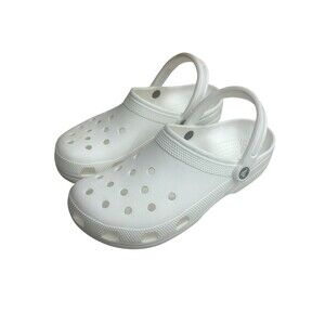 White Crocs Classic Clogs Unisex w/Straps Men Size 9 Women Size 11